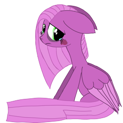 Size: 4000x4000 | Tagged: safe, artist:akscythe, oc, oc:fuchsia flush, pegasus, pony, bruised, floppy ears, folded wings, green eyes, injured, simple background, transparent background, wings