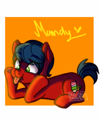 Size: 2480x3000 | Tagged: safe, alternate version, artist:enochiandream20, oc, oc only, oc:mandy, earth pony, pony, :p, cheek squish, earth pony oc, high res, solo, squishy cheeks, tongue out
