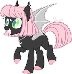 Size: 2229x2286 | Tagged: safe, artist:kurosawakuro, oc, oc only, bat pony, pony, base used, colored wings, female, high res, mare, simple background, solo, transparent background, wings