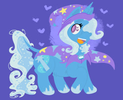 Size: 1280x1046 | Tagged: safe, artist:yuckyhuffypuppy, trixie, pony, g4, blue background, simple background, solo