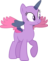 Size: 1077x1368 | Tagged: safe, artist:pegasski, oc, oc only, alicorn, pony, g4, the beginning of the end, alicorn oc, bald, base, eyelashes, female, flying, horn, mare, raised hoof, simple background, smiling, solo, transparent background, transparent horn, transparent wings, two toned wings, wings