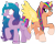 Size: 7948x6374 | Tagged: safe, artist:ejlightning007arts, izzy moonbow, sunny starscout, alicorn, pony, unicorn, g4, g5, my little pony: a new generation, spoiler:g5, :p, alicornified, bracelet, buenos dias mandy, butt touch, cheeky, feathermarking, female, friendship bracelet, g5 to g4, gritted teeth, jewelry, lesbian, mane stripe sunny, mare, multicolored hair, ponytail, race swap, rainbow hair, raised hoof, ship:moonscout, shipping, shrunken pupils, simple background, spanked, spanking, sunnycorn, tongue out, transparent background, unexpected, vector, wide eyes, wing slap, wings, wingspank