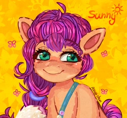 Size: 1682x1567 | Tagged: safe, artist:asagiichann, sunny starscout, earth pony, pony, g5, female, mare, smiling, solo