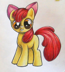 Size: 800x889 | Tagged: safe, artist:andpie, apple bloom, earth pony, pony, g4, female, filly, grin, smiling, solo