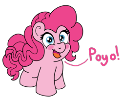 Size: 1243x1008 | Tagged: safe, artist:doodledonutart, pinkie pie, earth pony, pony, g4, chibi, chibi pony, cute, diapinkes, female, kirby (series), mare, poyo, simple background, solo, transparent background