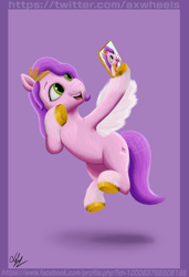 Size: 2600x3800 | Tagged: safe, artist:axwheels, pipp petals, pegasus, pony, g5, my little pony: a new generation, spoiler:g5, adorapipp, caption, cute, high res, image macro, photo, solo, text