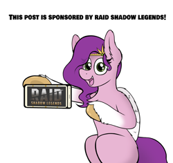 Size: 2388x2250 | Tagged: safe, artist:aaathebap, pipp petals, pegasus, pony, g5, my little pony: a new generation, adorapipp, cute, female, funny, high res, looking at you, mare, meme, phone, pointing, raid: shadow legends, solo, sponsor