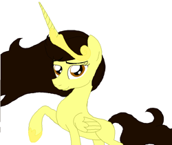 Size: 1024x862 | Tagged: safe, artist:zombietator, oc, oc only, alicorn, pony, alicorn oc, eyelashes, female, horn, mare, raised hoof, simple background, smiling, solo, white background, wings