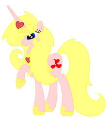 Size: 584x638 | Tagged: safe, artist:zombietator, oc, oc only, oc:claire, alicorn, pony, alicorn oc, eyelashes, female, heart, horn, mare, simple background, solo, white background, wings