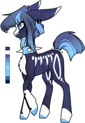 Size: 653x949 | Tagged: safe, artist:velnyx, oc, oc only, oc:bones, earth pony, pony, choker, female, mare, simple background, solo, spiked choker, transparent background