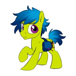 Size: 680x680 | Tagged: safe, artist:jewellier, oc, oc only, oc:scobis opera, earth pony, pony, bag, male, oda 997, simple background, solo, stallion, white background, young, younger