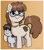 Size: 1917x2163 | Tagged: safe, artist:heretichesh, truffle shuffle, oc, oc:chocolate checkmark, earth pony, pony, g4, chubby, colt, cute, duo, ear piercing, earring, female, freckles, glasses, gradient background, jewelry, looking at you, male, mare, mother and child, mother and son, necklace, piercing, plump, smiling, smiling at you