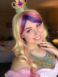 Size: 720x960 | Tagged: safe, artist:maddymoiselle, princess cadance, human, g4, clothes, cosplay, costume, equestria la, equestria la 2017, irl, irl human, looking at you, photo, smiling, smiling at you