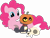 Size: 3554x2723 | Tagged: safe, artist:porygon2z, pinkie pie, earth pony, pony, titan, g4, broken horn, collar, crossover, duo, duo male and female, female, friendshipping, halloween, high res, hilarious in hindsight, holiday, horn, jack-o-lantern, king clawthorne, looking at you, male, pet tag, pumpkin, show accurate, simple background, skull, the owl house, transparent background, vector