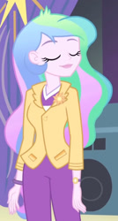 Size: 966x1799 | Tagged: safe, screencap, princess celestia, principal celestia, equestria girls, g4, my little pony equestria girls: rainbow rocks, cropped, solo