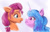 Size: 5418x3442 | Tagged: safe, artist:nedemai, izzy moonbow, sunny starscout, earth pony, pony, unicorn, g5, my little pony: a new generation, spoiler:g5, duo, duo female, female, looking at each other, scene interpretation, staring contest