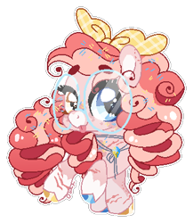 Size: 349x403 | Tagged: safe, artist:vintage-owll, pinkie pie, earth pony, pony, g4, :p, alternate design, beanbrows, blue eyes, body scar, bow, coat markings, colored hooves, dwarfism, eyebrows, female, freckles, glasses, hair bow, heterochromia, hoof polish, jewelry, leg scar, mare, miniature pony, mismatched eyes, mismatched hooves, necklace, oversized glasses, raised hoof, scar, simple background, socks (coat markings), solo, standing on two hooves, tongue out, transparent background