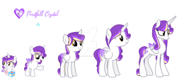 Size: 1280x584 | Tagged: safe, artist:hate-love12, oc, oc:frostfall crystal, pony, age progression, baby, baby pony, deviantart watermark, female, filly, mare, obtrusive watermark, simple background, teenager, transparent background, watermark