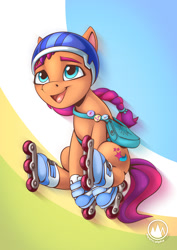 Size: 955x1351 | Tagged: safe, artist:mysticalpha, sunny starscout, earth pony, pony, g5, my little pony: a new generation, roller skates, solo