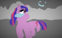 Size: 10984x6808 | Tagged: safe, artist:willtheraven1, twilight sparkle, alicorn, pony, windigo, fanfic:season 10, g4, the ending of the end, 1000 hours in ms paint, absurd resolution, bad end, crying, female, formal princess, frown, goodbye, leaving, looking back, mare, mountain, no longer mourn, sad, tears of sadness, twilight sparkle (alicorn)