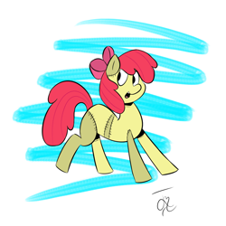 Size: 1280x1280 | Tagged: safe, alternate version, artist:goldenled, apple bloom, earth pony, pony, g4, female, filly, solo