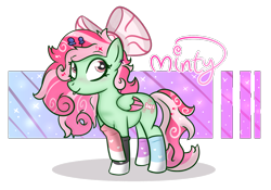 Size: 1000x700 | Tagged: safe, artist:queenbluestar, minty, pegasus, pony, g3, g4, bow, clothes, female, g3 to g4, generation leap, simple background, socks, solo, that pony sure does love socks, transparent background