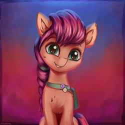 Size: 4000x4000 | Tagged: safe, alternate version, artist:adagiostring, sunny starscout, earth pony, pony, g5, my little pony: a new generation, absurd resolution, bust, cute, female, smiling, solo