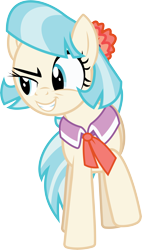 Size: 5865x10340 | Tagged: safe, artist:wissle, coco pommel, earth pony, pony, g4, absurd resolution, cocky, female, grin, mare, raised leg, simple background, smiling, smug, solo, transparent background, vector