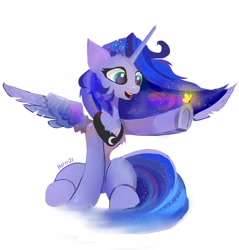 Size: 2186x2291 | Tagged: safe, artist:hornmlp, princess luna, alicorn, butterfly, pony, g4, female, high res, simple background, solo, white background