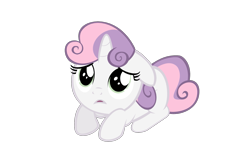 Size: 1599x1002 | Tagged: safe, artist:iamthegreatlyra, sweetie belle, pony, unicorn, g4, cute, diasweetes, female, filly, floppy ears, foal, frown, lying down, open mouth, prone, sad, sadorable, scared, simple background, solo, transparent background, vector