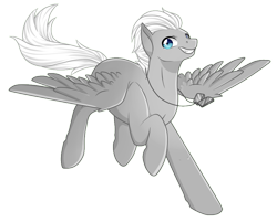 Size: 911x734 | Tagged: safe, artist:dedonnerwolke, oc, oc only, pegasus, pony, grin, jewelry, necklace, pegasus oc, raised hoof, simple background, smiling, solo, transparent background, wings