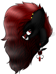 Size: 2173x2865 | Tagged: safe, artist:beamybutt, oc, oc only, earth pony, pony, bust, ear fluff, ear piercing, earth pony oc, eyelashes, grin, high res, piercing, simple background, smiling, solo, transparent background