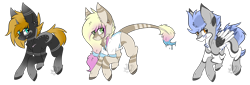 Size: 4780x1625 | Tagged: safe, artist:beamybutt, oc, oc only, earth pony, pegasus, pony, clothes, collaboration, colored wings, ear fluff, earth pony oc, eyelashes, pegasus oc, simple background, smiling, transparent background, two toned wings, wings