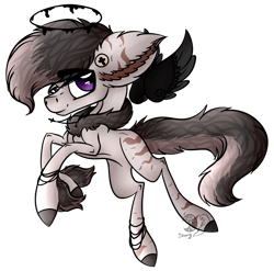 Size: 2295x2263 | Tagged: safe, artist:beamybutt, oc, oc only, earth pony, pony, colored hooves, ear fluff, earth pony oc, eyelashes, halo, high res, jewelry, necklace, rearing, simple background, smiling, solo, transparent background