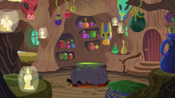 Size: 5334x3000 | Tagged: safe, artist:mlp-silver-quill, g4, absurd resolution, background, candle, cauldron, interior, mask, no pony, vector, zecora's hut