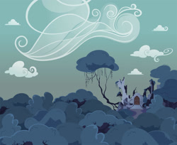 Size: 1650x1345 | Tagged: safe, artist:bitterplaguerat, background, castle of the royal pony sisters, cloud, everfree forest, no pony, old castle ruins, vector