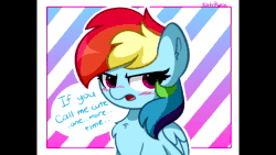 Size: 1280x720 | Tagged: safe, ai assisted, ai content, artist:kittyrosie, edit, fifteen.ai, rainbow dash, pegasus, pony, g4, angry, animated, cute, dashabetes, madorable, solo, sound, tsunderainbow, tsundere, webm