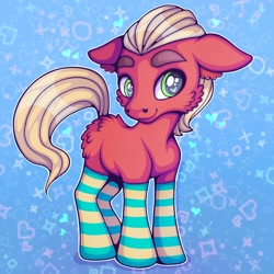 Size: 2048x2048 | Tagged: safe, artist:chocchippony, sprout cloverleaf, earth pony, pony, g5, my little pony: a new generation, clothes, cute, high res, socks, solo