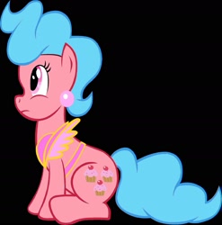 Size: 1508x1528 | Tagged: safe, artist:oliwia2514, cup cake, earth pony, pony, g4, black background, female, mare, palette swap, recolor, simple background, sitting