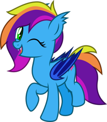 Size: 4000x4549 | Tagged: safe, artist:melisareb, oc, oc only, oc:elyssiánne, bat pony, pony, absurd resolution, fangs, female, looking at you, mare, one eye closed, open mouth, simple background, slit pupils, solo, transparent background, vector, wink