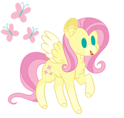 Size: 1920x1838 | Tagged: safe, artist:teal-quil, fluttershy, pony, g4, base used, chibi, colored wings, fangs, implied flutterbat, simple background, solo, transparent background, two toned wings, wings