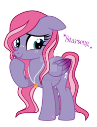 Size: 1280x1674 | Tagged: safe, artist:hate-love12, starsong, pony, g3, g4, g3 to g4, generation leap, simple background, solo, transparent background