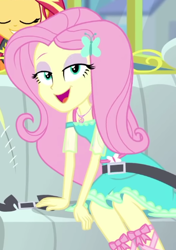Size: 354x504 | Tagged: safe, screencap, fluttershy, sunset shimmer, equestria girls, g4, my little pony equestria girls: better together, road trippin, cropped