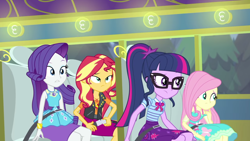 Size: 1920x1080 | Tagged: safe, screencap, fluttershy, rarity, sci-twi, sunset shimmer, twilight sparkle, equestria girls, g4, my little pony equestria girls: better together, road trippin