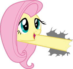 Size: 2111x2000 | Tagged: safe, artist:frownfactory, fluttershy, pegasus, pony, g4, the return of harmony, female, high res, long neck, mare, open mouth, open smile, pink mane, simple background, smiling, solo, teal eyes, transparent background, vector