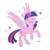 Size: 1000x1000 | Tagged: safe, artist:sion, twilight sparkle, alicorn, pony, g4, backwards cutie mark, cute, eyes closed, female, mare, open mouth, ponytober, rearing, simple background, smiling, solo, spread wings, twiabetes, twilight sparkle (alicorn), weapons-grade cute, white background, wings