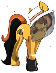 Size: 1387x1775 | Tagged: safe, artist:lilithgalac, oc, oc only, oc:bee kind, bee, earth pony, insect, pony, beekeeper, clothes, gloves, hat, mesh, simple background, solo, transparent background, unusual pupils