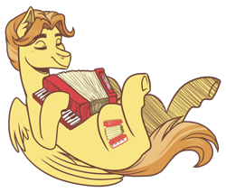 Size: 2000x1700 | Tagged: safe, artist:monnarcha, oc, oc only, oc:stjonal, pegasus, pony, accordion, male, musical instrument, simple background, solo, stallion, transparent background