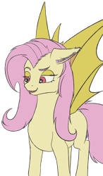 Size: 1050x1797 | Tagged: safe, artist:aterhut, edit, fluttershy, bat pony, pony, g4, bat ponified, fangs, female, flutterbat, forked tongue, heart eyes, mare, png, race swap, simple background, smiling, solo, tongue out, transparent background, wingding eyes