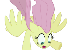 Size: 1280x886 | Tagged: safe, artist:benpictures1, fluttershy, pegasus, pony, g4, my little pony: the movie, adorable distress, cute, ears back, falling, female, floppy ears, frog (hoof), inkscape, looking down, mare, scared, shyabetes, simple background, solo, spread wings, transparent background, underhoof, vector, wings